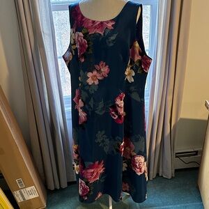 Roz & Ali Floral Midi Dress - Navy and Pink